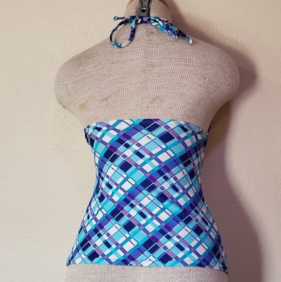 Candie's teal purple halter tankini Small - Picture 3 of 5